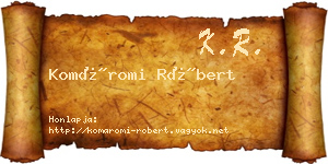 Komáromi Róbert névjegykártya